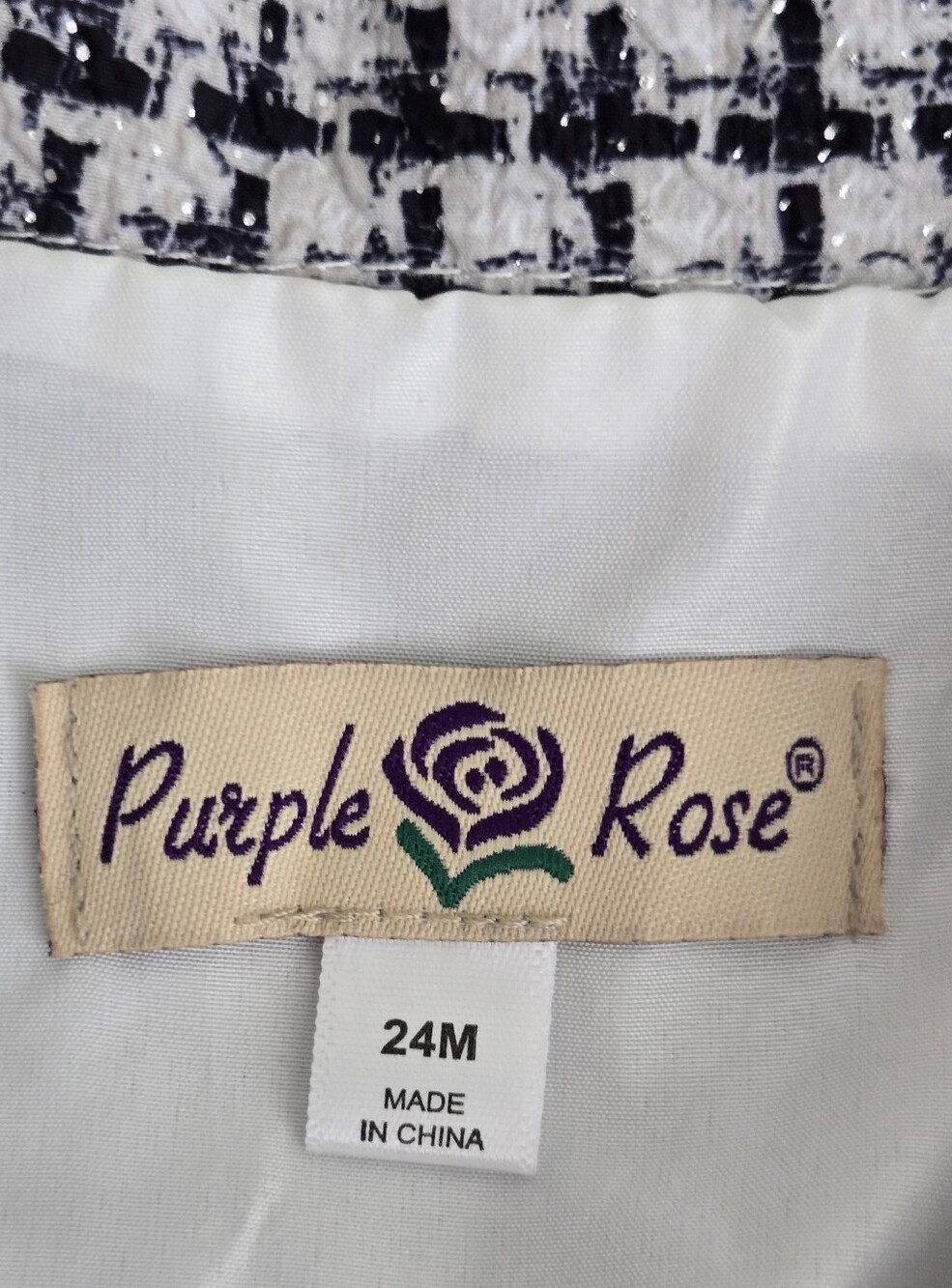 Purple Rose Little Girls' Black & White Houndstooth Coat Size 24 mos. - Picture 2 of 5